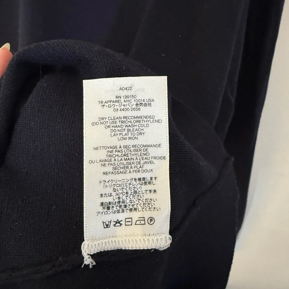 The Row Navy Crema MockNeck Sweater S NWOT - Picture 6 of 6